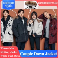 Couple Down Jacket Military Jacket Coat Winter Women Men Long Light Down Jacket White Duck Down