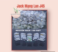 Túi 100 hạt Jack mạng J45 . Đầu bấm dây mạng lan .Hàng chuẩn