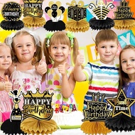 Fitow 9 PCS Happy Birthday Party Table Decorations | ck And Gold Birthday Center Pieces For Table | 