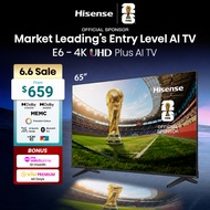 Hisense E6Q 65 inch 4K UHD Plus AI TV | Dolby Vision & Audio | DTS VirtualX | MEMC