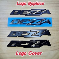 Perodua Bezza Emblem Lettermark Logo Replace Logo Cover Matte Black Glossy Black Glossy Silver Bezza