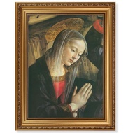 Our Lady of Grace Picture, 15-1/2"x19-1/2 Antique Gold Leaf Frame, Acanthus-Leaf Trim, Beaded Lip, C