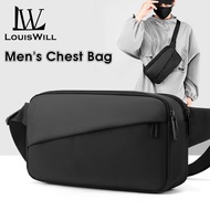 LouisWill Chest Bag Men Crossbody Bags Men S Fashion Bag Simple Waterproof Wear-Resistant Bag Large 