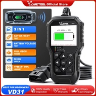 VDIAGTOOL VD31 OBD2 Scanner Car Engine Fault Code Reader with Key Battery Testing/Live Data/I/M Read