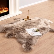Carvapet Soft Fur Rugs Fake Reindeer Hide Area Rug Fluffy Faux Fur Carpet for Bedroom Floor Mat Home