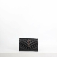 二手Ysl卡片零錢包/黑銀牛