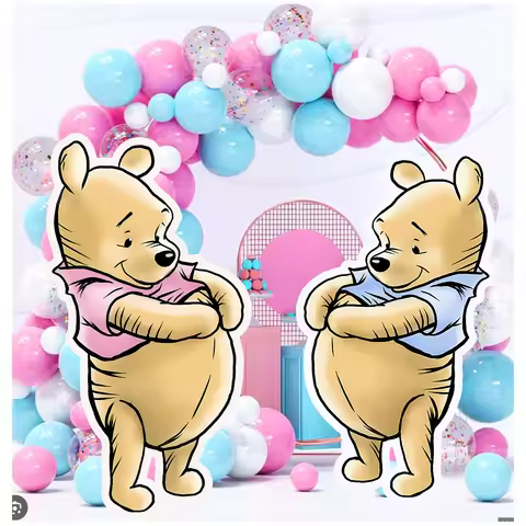 KT Board Classic Standing Winnie The Pooh Large Cutout Blue Boy Baby Shower Birthday Yard Sign Decor