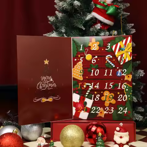 Christmas Advent Filling Box 24-Day Fillable Reusable Kids Christmas Countdown Calendar for Birthday