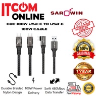 SAROWIN TYPE-C TO TYPE-C & TYPE-C TO USB 100W/480MPBS CABLE (1M/2M/3M)