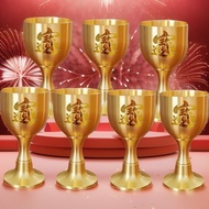 Wine Glass Brass Ancient Antique Chinese Style Worship God of Wealth Worship Buddha Cup Goblet House