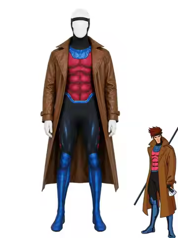 Gambit Remy Etienne LeBeau Cosplay Jumpsuit Mask XMEN 97 Cosplay Costume Zentai Suit Superhero Hallo