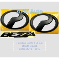 Perodua Bezza Logo Emblem Front Rear Matte Black & Gloss Black