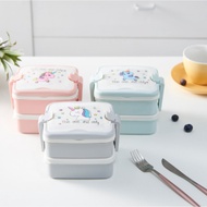 Unicorn Magic Horse 2-layer square lunch box 17x12.5x11cm HC6U22 cute cartoon