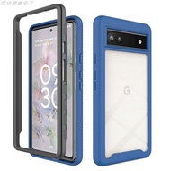 谷歌Pixel6Pro透明亞克力彩色邊框軟TPU手機殼Pixel6A雙面防摔殼