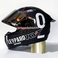 helm full face KYT r10 black doff paket ganteng red bull