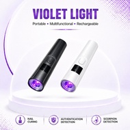 Type-C Rechargeable Portable UV Lamp 365/405nm Dual-band Detector Lights Banknote Verification Anti-