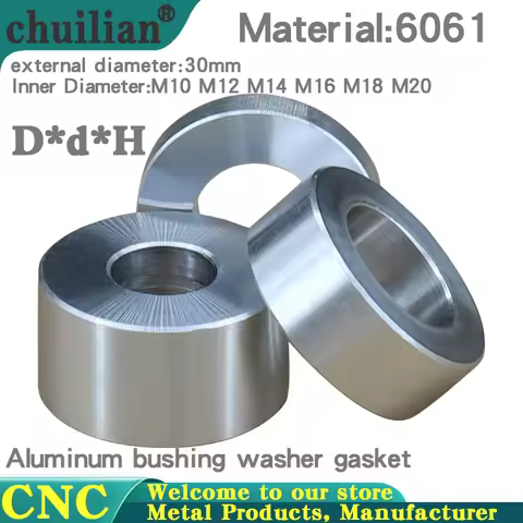 diameter30mm M10 M12 M14 M16 M18 M20 Aluminum bushing washer gasket round hollow no thread standoff 