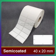 Semi-coated Chopping Sticker Label 40x20mm 40x20/ 40 x 20 mm 2-Line Barcode Sticker