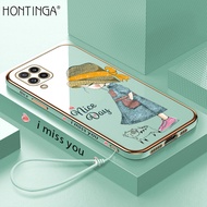 (ฟรีสายคล้อง) เคสโทรศัพท์ Hontinga สำหรับ Samsung Galaxy M33 5G M53 5G M30s/M21 M32 M31 M51 M62 F62เคส Smausngm21สาวน่ารักเคสโทรศัพท์ TPU นิ่มชุบโครเมี่ยมสุดหรูเคสยางคลุมทั้งหมดป้องกันรอยขีดข่วนสำหรับเด็กผู้หญิง