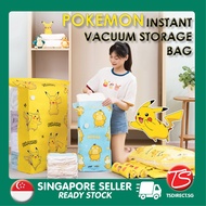 [SG SELLER] Pikachu Pokemon Taili Compression Vacuum Air Tight Resealable Transparent Back Storage B