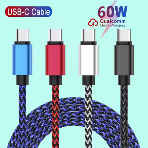 3A USB Type C Cable Fast Charging Battewry Charger Wire Nylon Date Charger For Xiaomi Huawei Samsung