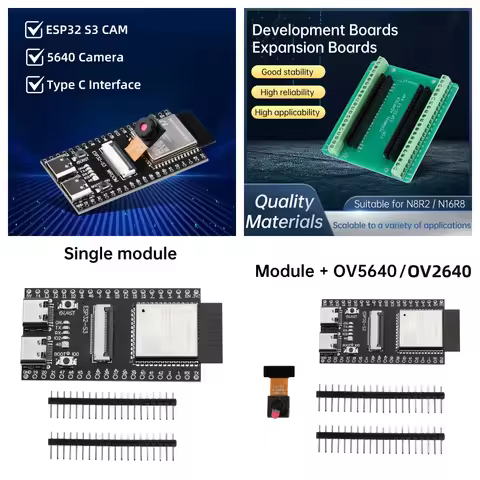 ESP32-S3 CAM Development Board WiFi Bluetooth Module Onboard ESP32-S3-1 N16R8 Module Dual TYPE-C OV2