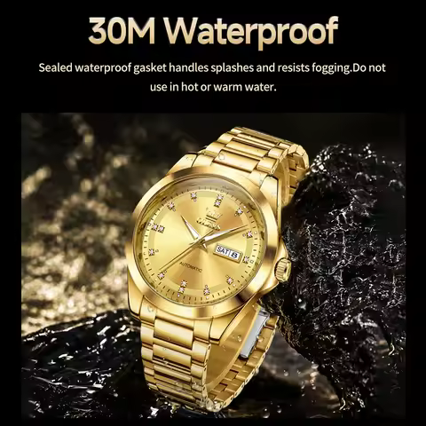 OLEVS 7136 Men's automatic mechanical watch stainless steel strap waterproof business