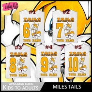 Miles Tails "POWER" Sonic Team Tails Number 6 7 8 9 10 for Kids to Adults Unisex