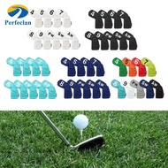 Perfeclan 9Pcs Golf Iron Headcover Golf Club Head Cover 4-9,PW,SW,AW with Big Number Waterproof Long
