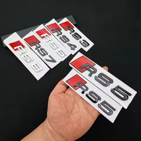 3D ABS RS3 RS4 RS5 RS6 RS7 RS8 Car Body Rear Trunk Emblem Decal Badge Sticker For Audi A3 S3 A4 S4 A