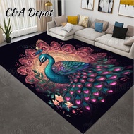 3D Peacock Carpet for Living Room Carpet Velvet Bedside Carpet Decorative Painting Decoration Bedroom Decor absorbent floor mat Entrance Door Mat Entrance Deepavali Decorations Home Decoration