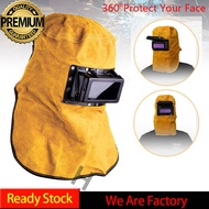 【Factory Price】Universal Solar Auto Darkening Filter Lens Welder Leather Hood Welding Helmet Guard Protect Supplies Yellow Head-Mounted Leather Hood Grinding Electric Welding Mask Helmets Welding Lens Caps For Welding Machine Professional
