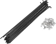 HEROFFIX Set of 20 13G Bicycle Spokes 185 mm Bicycle Spokes 304 Stainless Steel Black