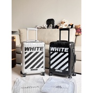 Off-White x Rimowa Classic Aluminum Magnesium Alloy Luggage Metal Pull Bar Box Retro Travel Suitcase