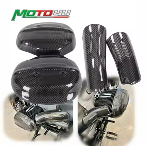 R18 Carbon Fiber Engine Cylinder Guard Head Valve Cover Exhaust Muffler Pipe Heat Shield Cover For B