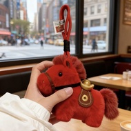 Immediately rich Ingot key chain car bag pendant Keychain car Hanging Year of the Horse Mascot Red J