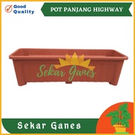 PROMO Pot Bunga Panjang Highway 55 Hitam Pot Panjang 50cm Pot Bunga
