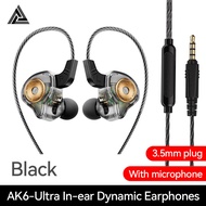Original QKZ AK6Ultra HiFi Wired Earphone In Ear Monitor Headphone Bass Stereo Dynamic Headset Sport