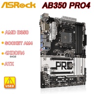 AMD B350 Motherboard Asrock AB350 Pro4 Motherboard AM4 4×DDR4 64GB PCI-E 3.0 2×M.2 6×SATA III For AM