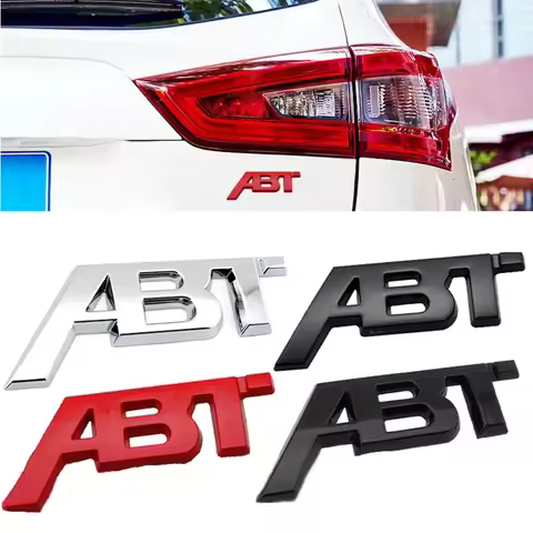 3D Metal ABT Logo Front Grill Side Fender Badge Rear Trunk Boot Emblem Car Sticker For VW Audi A3 A4