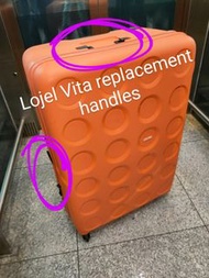 DIY HANDLE FIX 🇯🇵 LOJEL Vita Rando and Muji suitcase PARTS ONLY. Easy 4 screws repair broken baggage, brand new. For all sizes carry on and check-in size hard luggage. JP日本品牌Lojel 黑色硬殼行李箱維修更換喼手把 Also for Antler, Harajuku, Hallmark, American Tourister