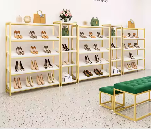 Shoe rack display rack, clothing store multi-layer display rack, shoe store golden shelf, women's cl