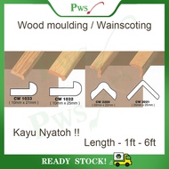 Wainscoting Frame / Wood Moulding / Wainscoting Decoration Bingkai Wood Rail Kayu Nyatoh Solid wood - CW1033 - CW2021