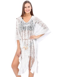 Salida De Pareos Para Playa Mujer Elegante Cover Up Playa Vestido cover up puntada abierta sin bikini