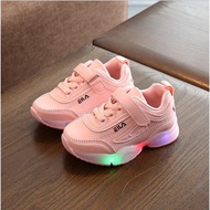 LED Kids Fila Shoes Sport Shoes Ready Stock 21-36