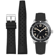 Fluororubber strap with quick release tropical style FKM rubber soft breathable strap 18mm 20mm 22mm