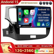 Android 15 Qualcomm Car Radio Multimedia Player For Mitsubishi Outlander 3 III GF0W GG0W 2018-2022 A