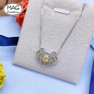 黃鑽系列 | 18K白金鑽石如意吊墜頸鏈