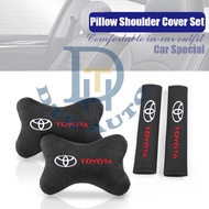Toyota Car Seat Neck Pillow Headrest Auto Seat Belt Cover Set For Toyota Innova Corolla Fortuner Vios Altis Camry Chr Accessories