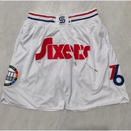 Embroidered Basketball Pants Pocket Casual Training Shorts 76ers Clippers Bucks Celtics Spurs Grizzl